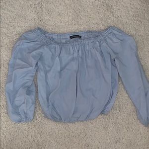 Brandy Melville off-the-shoulder baby blue crop